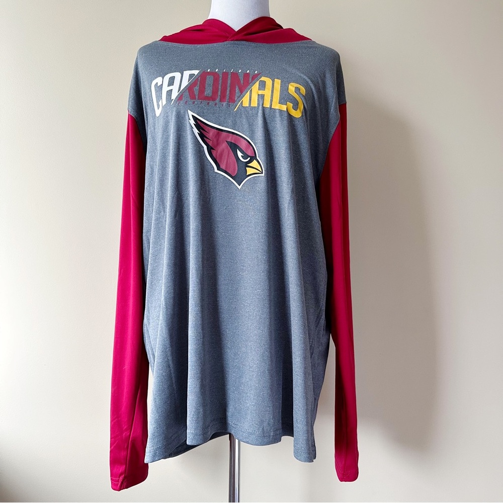 Arizona Cardinals Football Long Sleeve Hooded Shirt Mens XL NFL Fan Gear Gift
